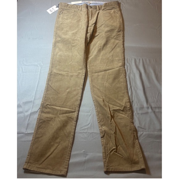NWT Peter Millar Mens Corduroy Pants Khaki Tan MF19B29 Straight Leg W 33